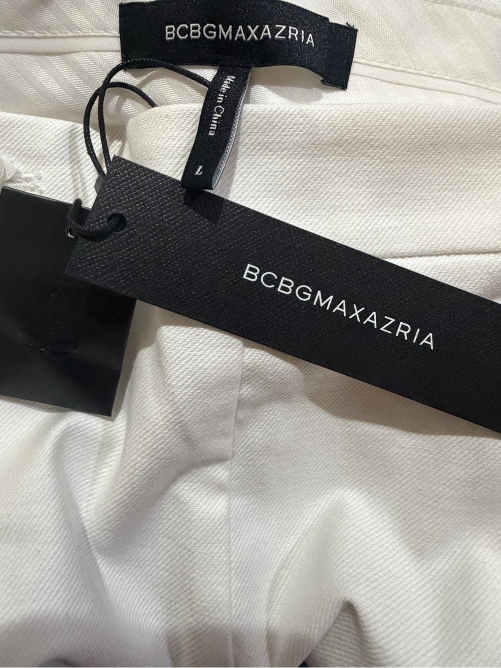 NWT BCBGMAXAZRIA White Sailor Button Cropped Wide Leg Pants Large 34 x 25 - Picture 7 of 9